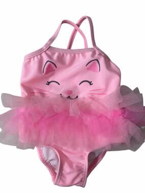 Osh Kosh Bgosh Heathtex Baby Girl 2 Swimsuits Bundle 0-3/3-6 Months Pink Tutu